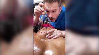 Black Teen with Giant Natural Bazookas Lily Starfire Getting Screwed After Massage