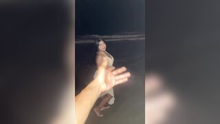 My stepmother gives me a oral pleasure on the beach