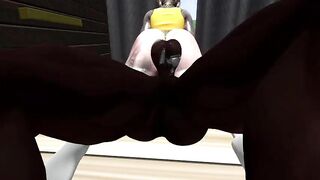 Second Life Ebony dude bangs white woman roommate