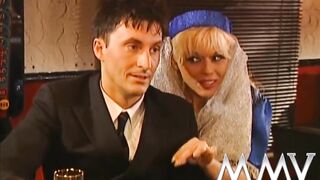 Brunette hair honey banging in the pool