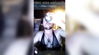 Russian homosexual wench cums loudly and covers her entire face with new cum!