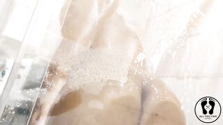 Sexy Black Full Soap Shower Massage Her Large Booty Ass Boobs