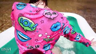 I Dive in with My Pajamas and Socks on