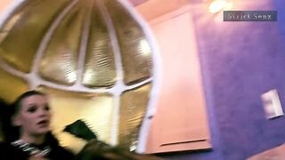 Stina Stone Femdom Feetworship Barefeet Licking Foot Gagging by German Headmistress in Leather Gloves Part 1