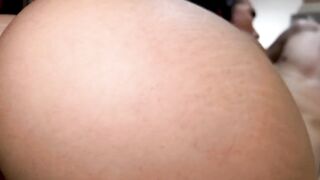 Stepsister Teases and sucks the large knob of her stepbrother to ride it until cuming!