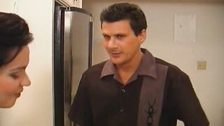 Lewd Brunette hair's Kitchen Oral-job Adventure