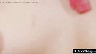 Blond Playgirl Pleasures Herself with Kitchen Faucet