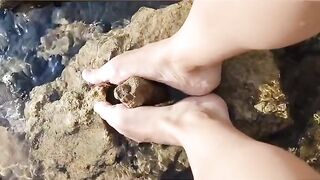 Footjob in the Sea