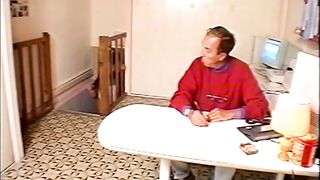 Breasty Older Chick Stretched Wide by Office Phone and Pulsating Dick