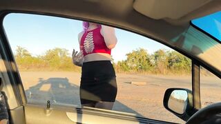 Temptation on the Windshield of a Car