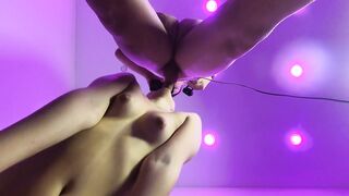 Sheer MisssVikki sucked and cummed on his knob.