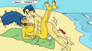 Marge and milhouse bang the mar in spahish