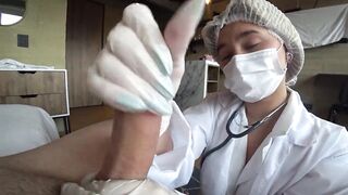 LALIN GIRL NURSE milks my CUM example with Machine and his deepthroat