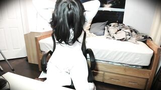 Clovey Hathaway Pt3! Stripping your rubber doll from her white bodysuit!