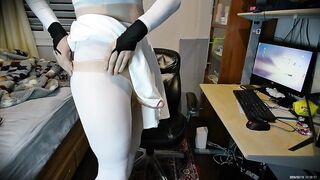 Doris Jill Pt3! Your girlfriend plays with her plastic masks and her rubber dong!