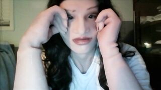 Wicked May Pt1! Wearing my female mask May and chest i put on my female hand gloves!