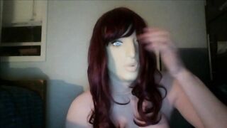 Gal's Night Pt2! Masking in a female mask and switching wigs to redhead