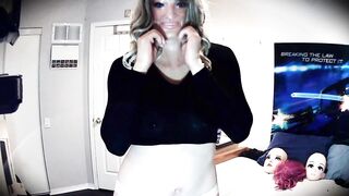 Sarah's Night Pt1! Female masked rubber doll Sarah disrobes to show u her rubber cunt and breasts!