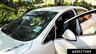 ADULT TIME - Anissa Kate Teases Her Instructor With Her Giant Natural Titties During Driving Lesson