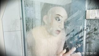 Wet May Pt2! Trying to unmask your juicy rubber girlfriend in the shower!