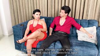 Stepmom shows lewd stepdaugther how to ride a large schlong , mother I'd like to fuck rides and entreats for cum