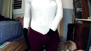 Night of Masks Part Jill Play! Female doll mask Jill plays with her rubber vagina and female masks!