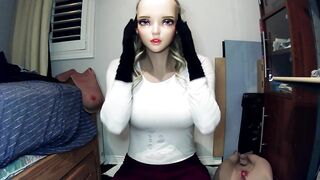 Night of Masks Part Jill Play! Female doll mask Jill plays with her rubber vagina and female masks!