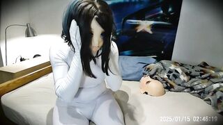 Miki White Pt1! Your rubber kigurumi girlfriend Miki in her white bodysuit and leather gloves!