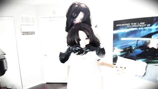 Nancy & Ely Pt4! With doll mask Nancy off, female masked Ely shows u her rubber face!