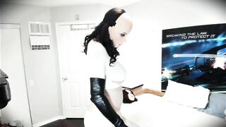 Nancy & Ely Pt4! With doll mask Nancy off, female masked Ely shows u her rubber face!