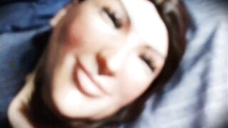 Empty Ely 1! Playing with female mask Ely, a rubber face of mother i'd like to fuck step mother!