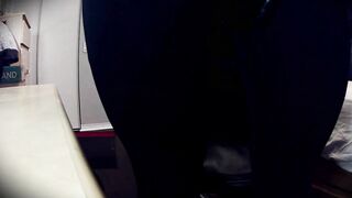 Erika & Jill Pt2! Kigurumi doll Jill plays with her rubber snatch and her leather gloves! Real doll!