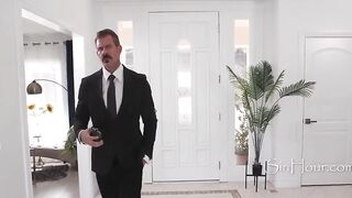 Three-some To Keep The Marriage Going (Str8 Politican And Lesbian Wife Screw Support Staff)