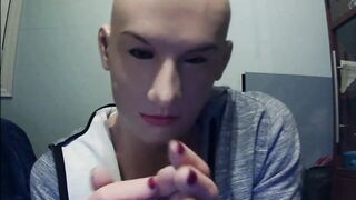 May and Anine Pt4! Removing my silicone female hand gloves and wigging in my pink wig!