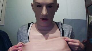 May and Anine Pt4! Removing my silicone female hand gloves and wigging in my pink wig!