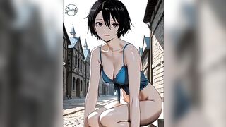 Hawt naked female models AI hentai stylized in CG