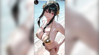 Hawt naked female models AI hentai stylized in CG
