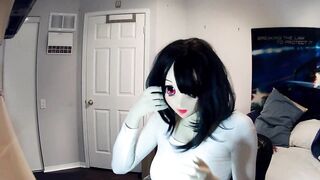 Miki & Celli Pt3! Masking in kigurumi doll Celli, kigurumi zentai encased rubber doll!