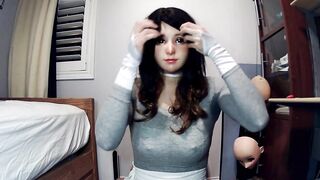 Emily's Masks Pt6! Female doll masked Nancy unmasks from her doll mask Jill and disrobes down!