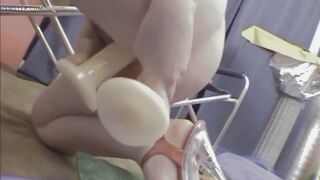 That babe Cums with a Rubber Rod at the Casting