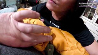 Smokin' Oral-job in PVC. Large Cigar Deepthroat, Gagging, Sloppy Blow job and Cum Play