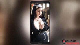 During the morning service, the priest bought a oral job and creampie from a nun, who knew that that babe was a bitch previous to that! [AI]