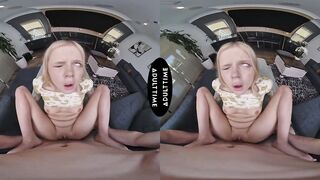 UP CLOSE VR - POV Tiny Blond Coco Lovelock Goes Into FERAL FRENZY Mode For Your Large Shlong