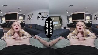 UP CLOSE VR - POV Tiny Blond Coco Lovelock Goes Into FERAL FRENZY Mode For Your Large Shlong