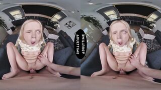 UP CLOSE VR - POV Tiny Blond Coco Lovelock Goes Into FERAL FRENZY Mode For Your Large Shlong