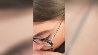 Sexy Teen 18yo Brunette hair Gives Hardcore Sloppy Oral pleasure Untill My Penis Can't Take Anymore in POV