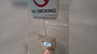 Shy Gal Gets Convinced in Elevator to Drink a Stranger's Cum