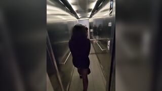 Shy Gal Gets Convinced in Elevator to Drink a Stranger's Cum