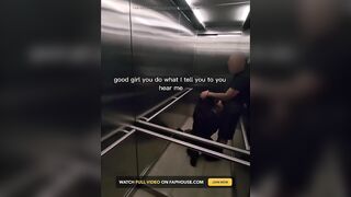 Shy Gal Gets Convinced in Elevator to Drink a Stranger's Cum