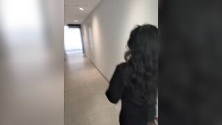 Shy Gal Gets Convinced in Elevator to Drink a Stranger's Cum